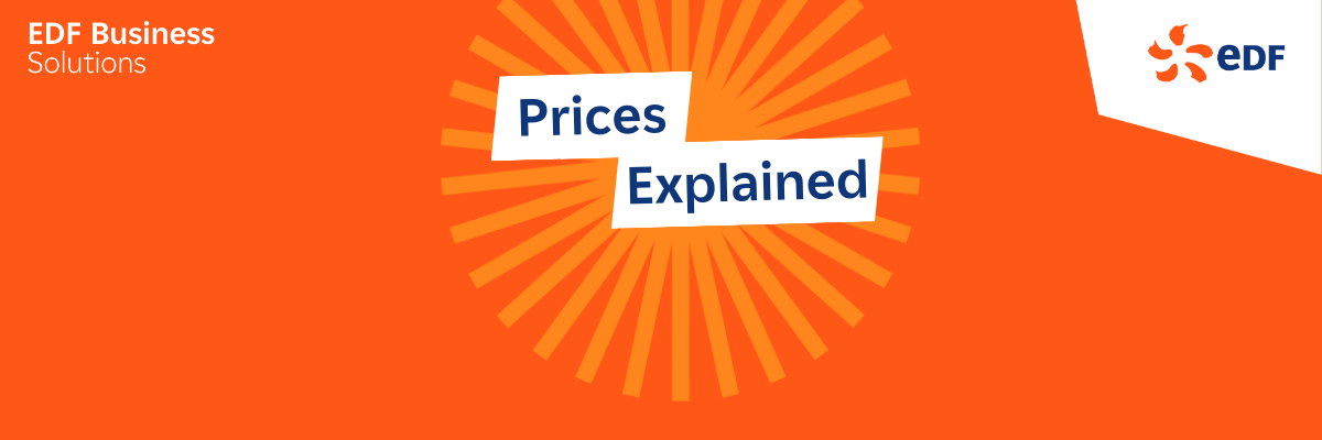 Prices Explained text on orange EDF background