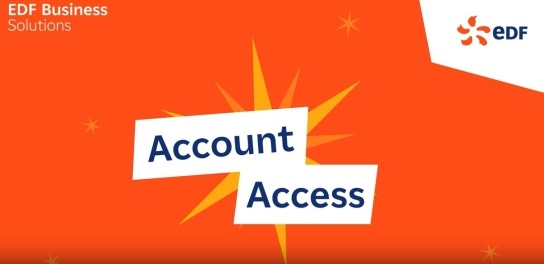 account access text on edf background
